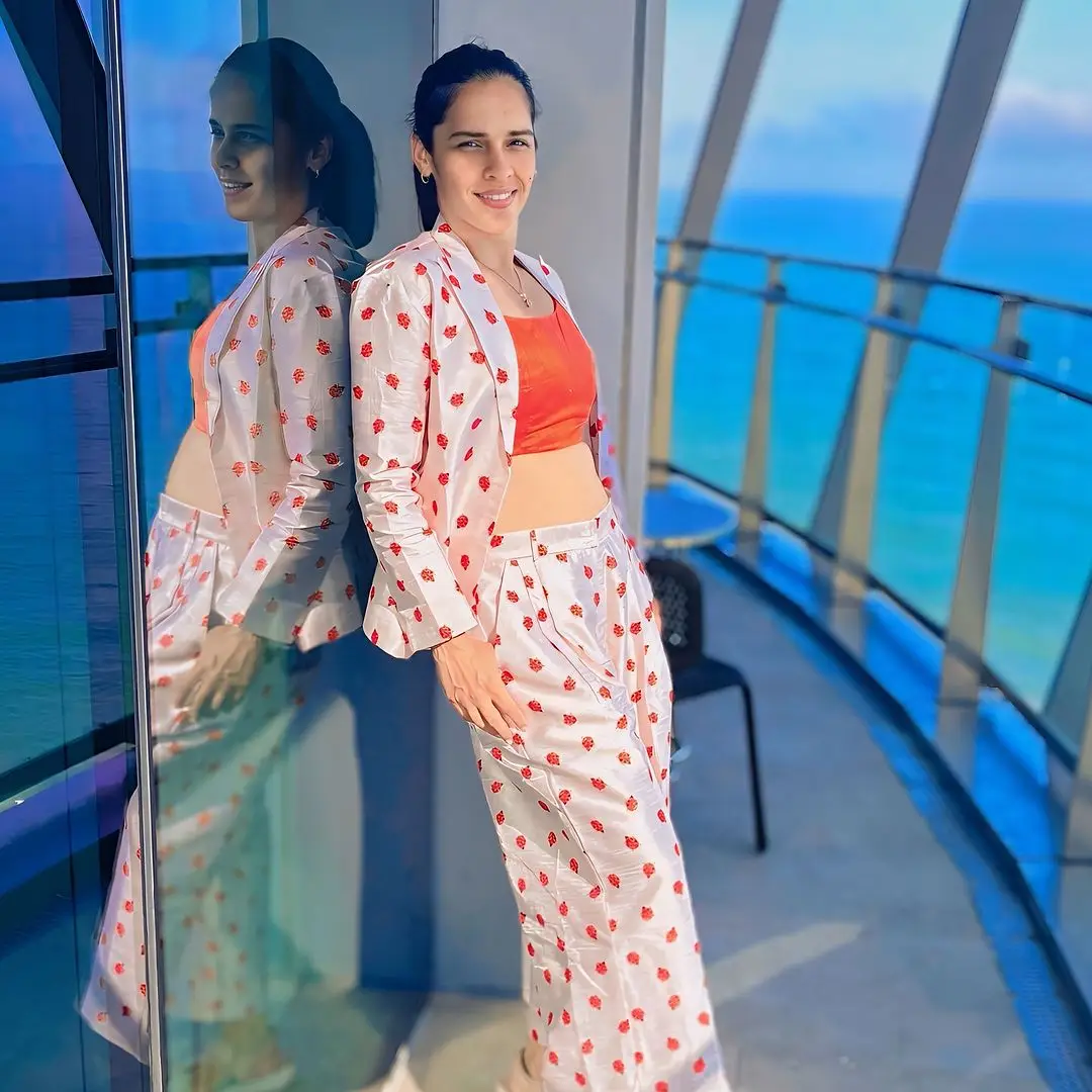 Saina Nehwal In Beautiful White Top Pant